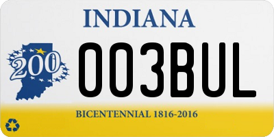 IN license plate 003BUL