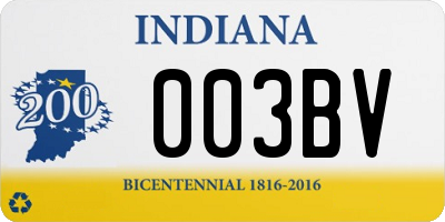 IN license plate 003BV