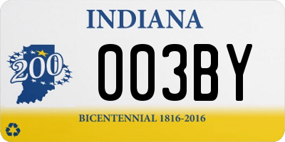 IN license plate 003BY