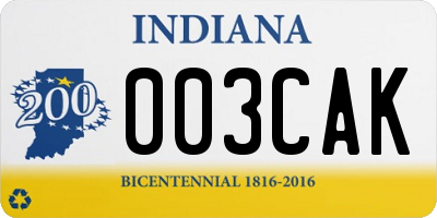 IN license plate 003CAK