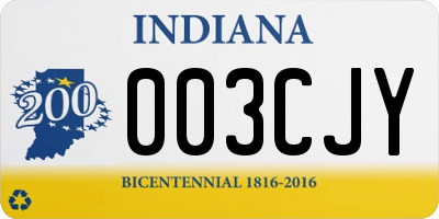 IN license plate 003CJY