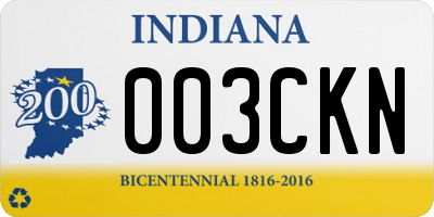 IN license plate 003CKN