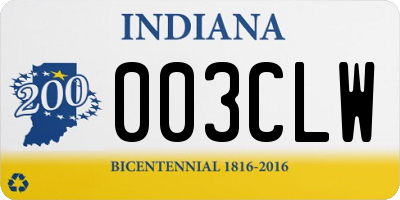 IN license plate 003CLW