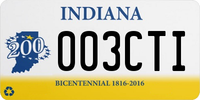IN license plate 003CTI