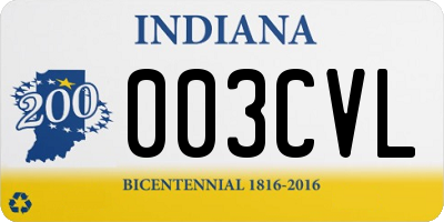 IN license plate 003CVL