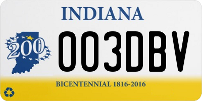 IN license plate 003DBV