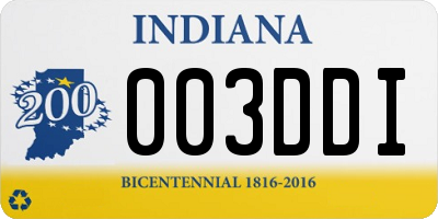 IN license plate 003DDI