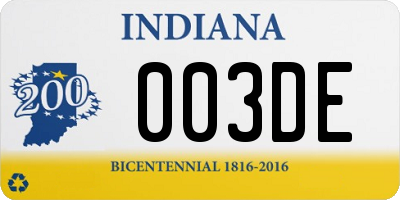 IN license plate 003DE