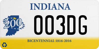 IN license plate 003DG