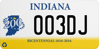 IN license plate 003DJ