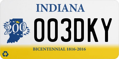 IN license plate 003DKY