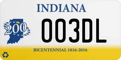 IN license plate 003DL