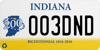 IN license plate 003DND