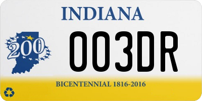 IN license plate 003DR