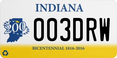 IN license plate 003DRW