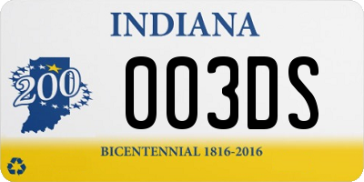 IN license plate 003DS