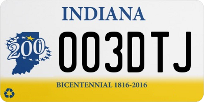 IN license plate 003DTJ