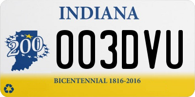 IN license plate 003DVU