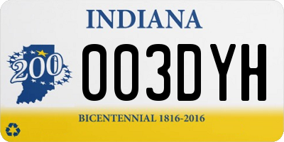IN license plate 003DYH