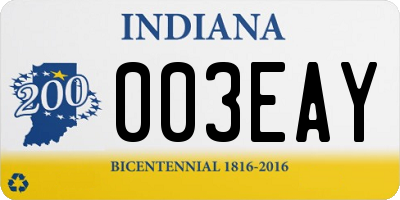 IN license plate 003EAY