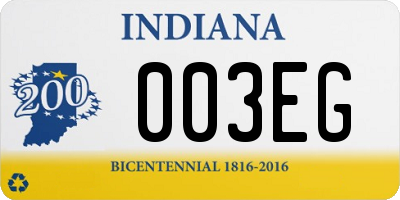 IN license plate 003EG