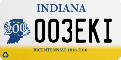 IN license plate 003EKI