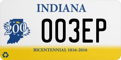 IN license plate 003EP