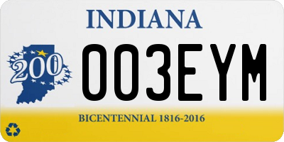 IN license plate 003EYM