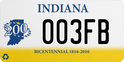 IN license plate 003FB