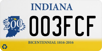 IN license plate 003FCF