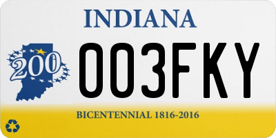 IN license plate 003FKY