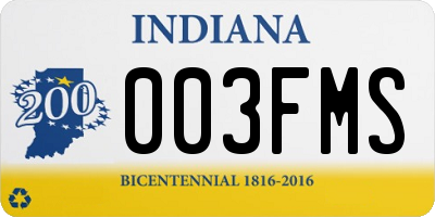 IN license plate 003FMS