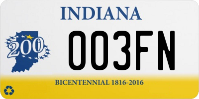 IN license plate 003FN