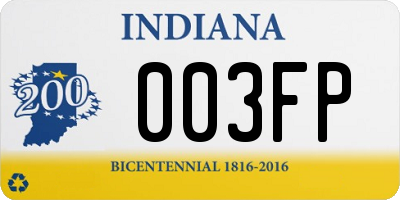 IN license plate 003FP