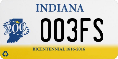 IN license plate 003FS