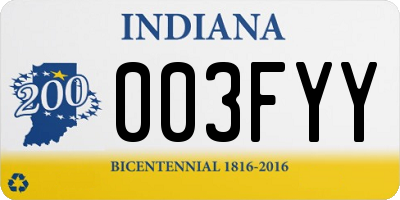 IN license plate 003FYY