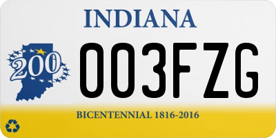IN license plate 003FZG