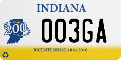 IN license plate 003GA