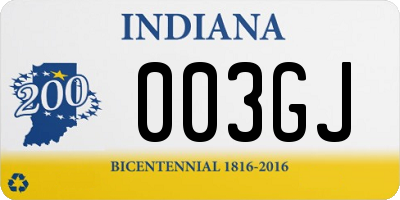 IN license plate 003GJ