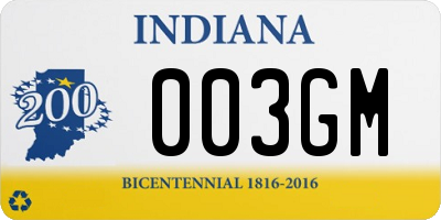 IN license plate 003GM