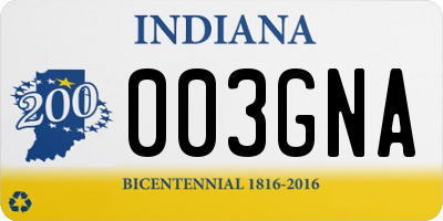 IN license plate 003GNA