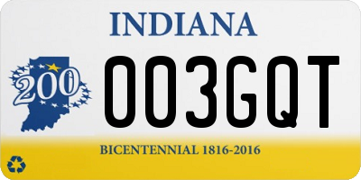 IN license plate 003GQT