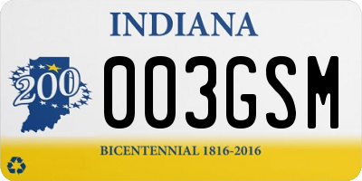 IN license plate 003GSM
