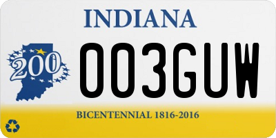 IN license plate 003GUW