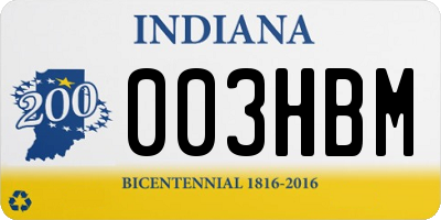 IN license plate 003HBM