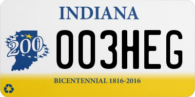IN license plate 003HEG