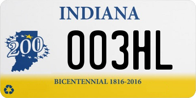 IN license plate 003HL