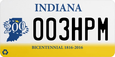 IN license plate 003HPM