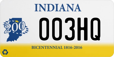 IN license plate 003HQ