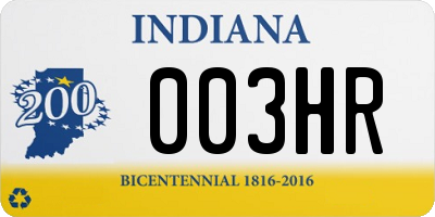 IN license plate 003HR